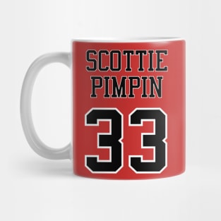 Scottie Pimpin 33 Jersey Shirsey (Black & White Lettering) Mug